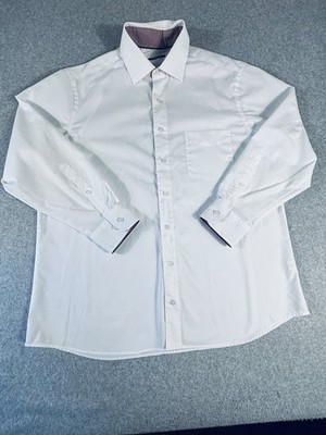 Walbusch ExtraGlatt White Dress Shirt Men Size 41 Comfort Fit Button Front