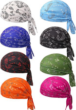 Foaincore 8 Pack Do Rag Skull Caps for Men Sweat Wicking Doo Rags Cooling