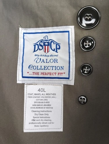 NWT DSCP Valor Collection All Weather Trench Coat Removable Quilt Liner Mens 40L image 3