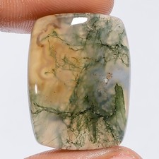 100 Natural Moss Agate Radiant Cabochon Loose Gemstone 36.5 Ct 26X19X5mm X27351
