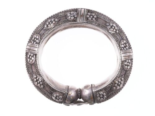 Antique Yemenite Silver filigree bracelet n - Afbeelding 1 van 9