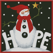 Hope Snowman Counted Cross Stitch Chart No. 27-114 