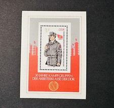 DDR GERMANY 1983 30 YEARS COMBAT GROUP MNH MINISHEET STAMP