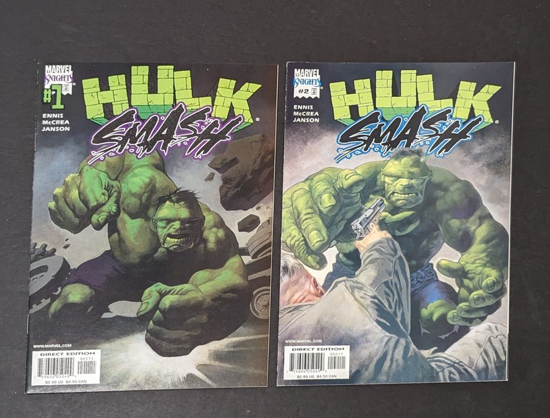 Hulk Smash! Comic Book Lot - Isues 1 & 2 - Garth Ennis - Marvel Comics