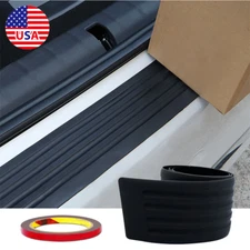 Car Rear Bumper Guard Protector Trim Cover Sill Plate Trunk Rubber Pad Kit 1pcs