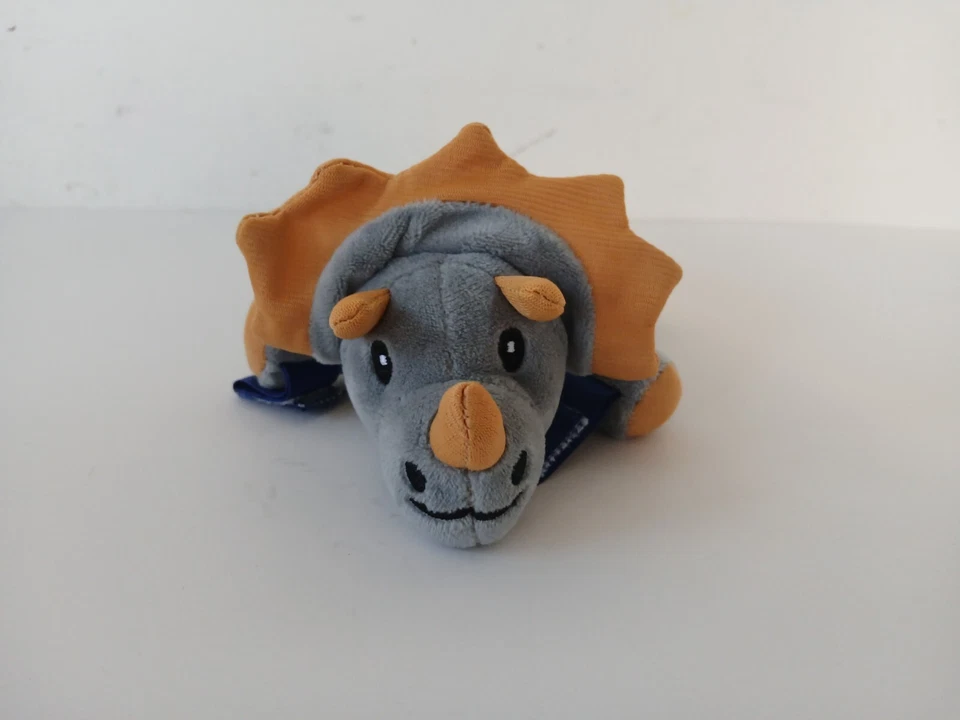 Dr. Brown’s Porta Chupetes Clip Dinosaurio Triceratops Gris Mini Peluche Bebé Juguete Foto 2 de 4