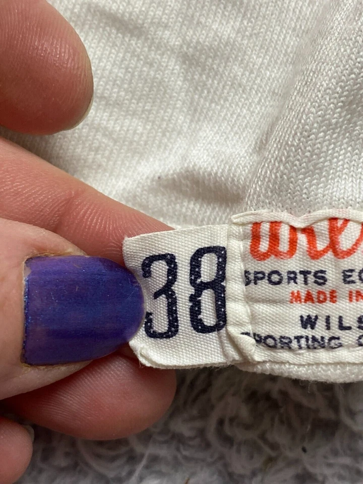 VTG Wilson Jersey Youth 38 Small Beige Cisne #31 Sewn Patches Sporty USA Girls - Image 4 of 4