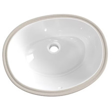 UNDERMOUNT BATHROOM SINK GLACIER BAY 17.5" OVAL VITREOUS SINK with OVERFLOW NEW