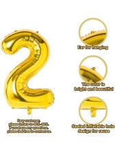 Gold Number 2 Balloons,40 Inch Birthday, Party Decorations