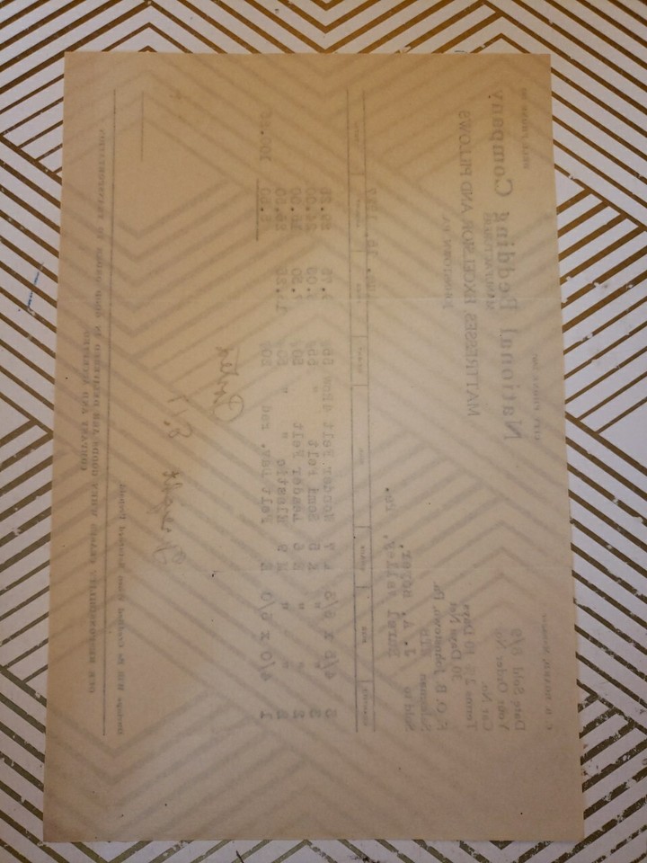 1927 National Bedding Company Mattresses Pillows Johnstown Pennsylvania