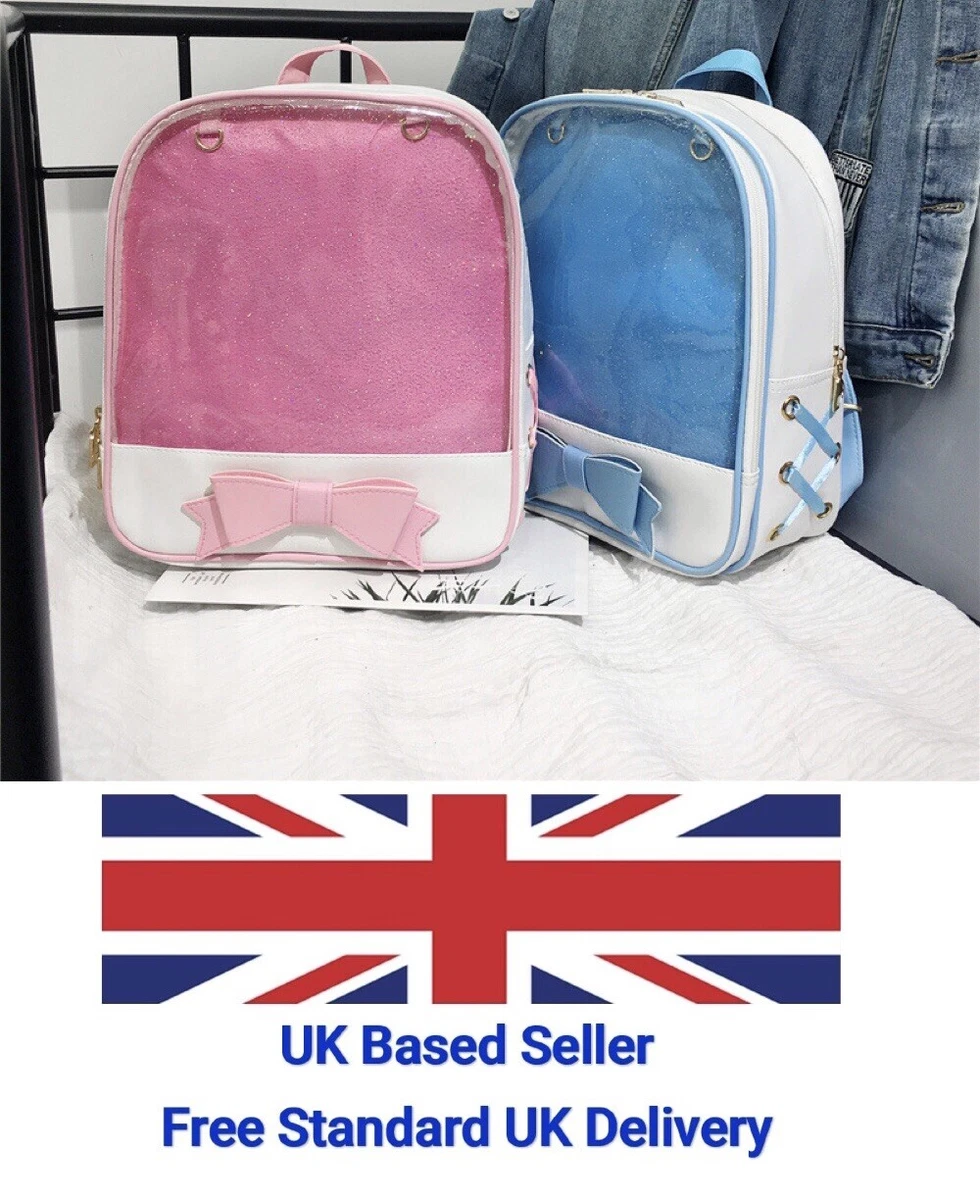 UK Seller Clear Itabag Backpack Kawaii Schoolbag Badge Pin Key Rings Display