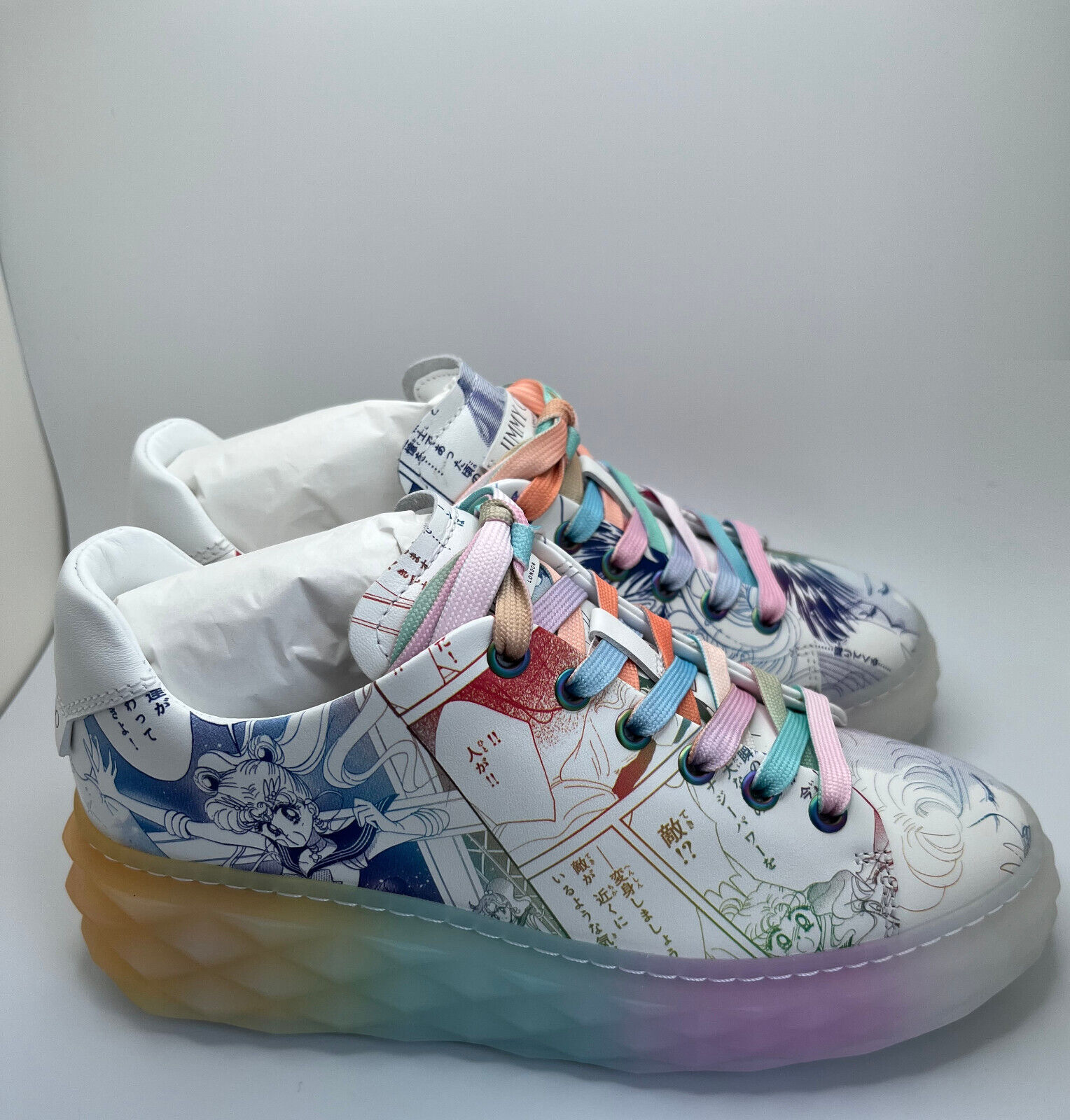 JIMMY CHOO Sailor Moon Limited Sneakers Collage Diamond Light Maxi Shoes US  4
