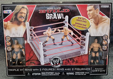 WWE JAKKS DELUXE BUILD N BRAWL WRESTLING RING WITH FIGURE PLAYSET HHH ORTON