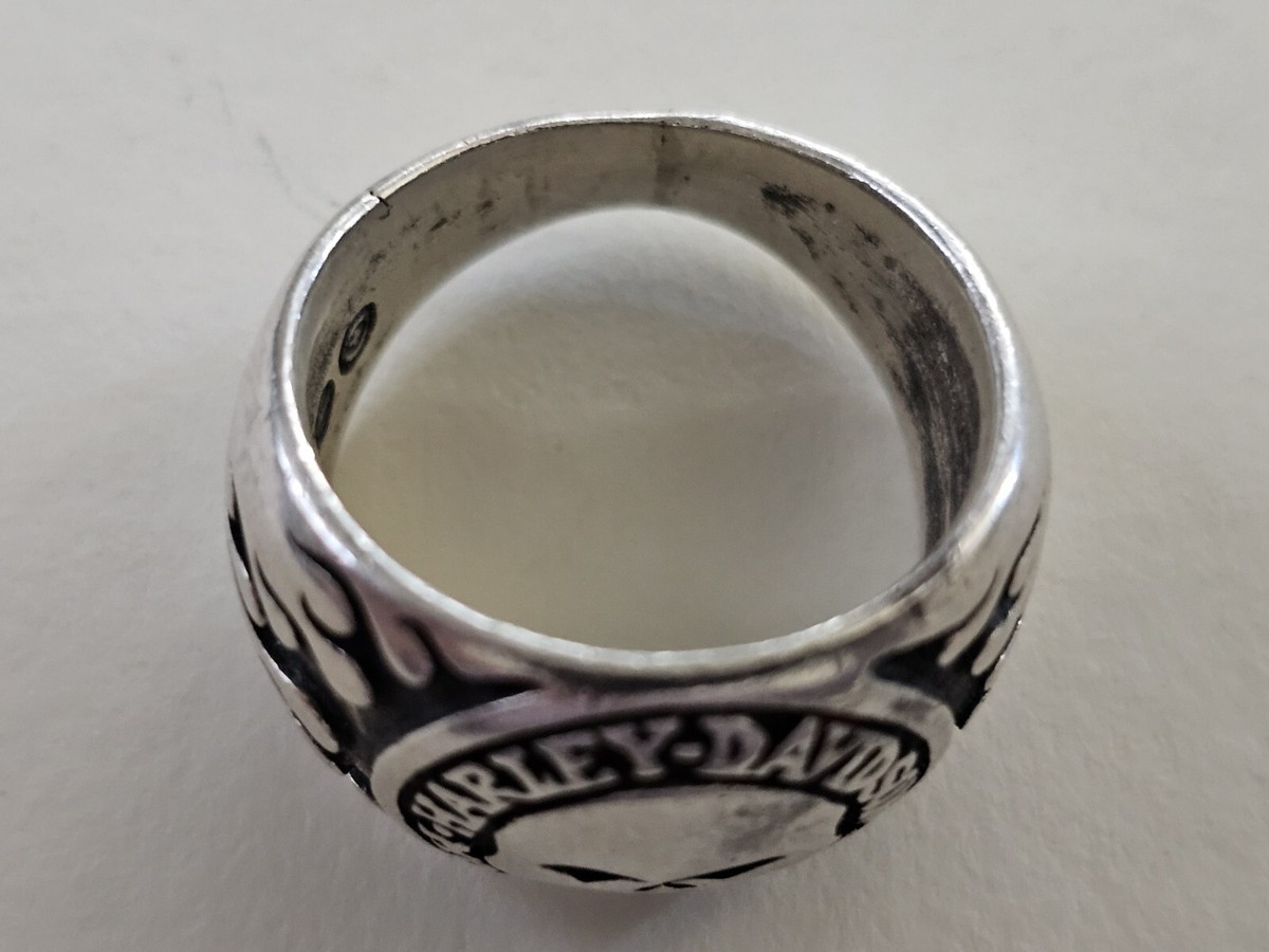Original Harley Davidson Sterling Silver 925 Skull Ring. US Size
