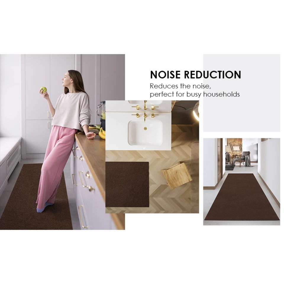 Area Rugs for Living Room or Bedroom, Brown Carpet Runner Rug Indoor Mat - Image 3 of 4