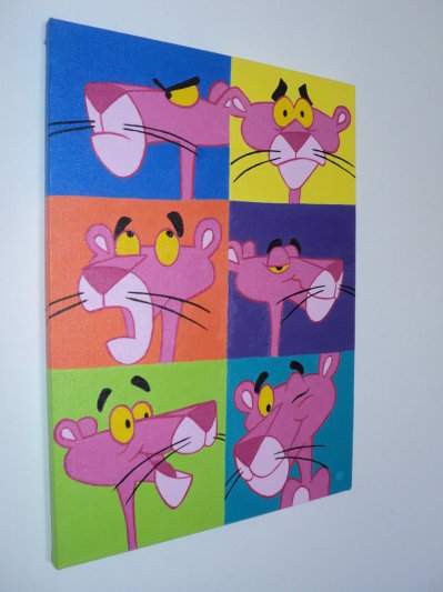 ①ラブブ　アート　ポップアート キャラクター印刷キャンバス　絵画　ピンク ①ラブブ アート ポップアート キャラクター印刷キャンバス 絵画