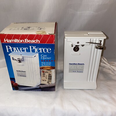 Hamilton Beach Power Pierce Knife Sharpener Can Opener Combo Electric 76200