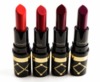 MAC-Nussknacker ~ süßes rotes Lippenstift-Set ~ 4 Farben + Andenkenbox ~ tolles Geschenk.