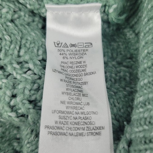 Nicole Miller New York Chevron Knit Pullover Scoop Neck Sweater Medium Green - Picture 4 of 7