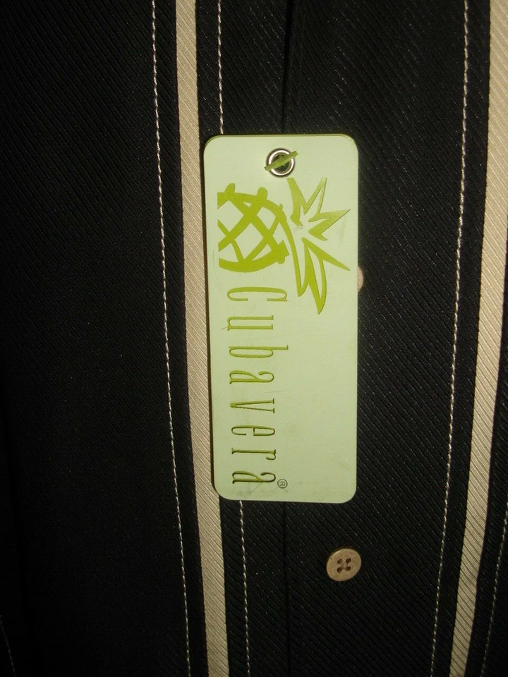 NWT CUBAVERA "IRONHORSE ORIGINALS" BLACK/CLAY RAYON/POLY S/S HAWAIIAN SHIRT SZ L - Image 3 of 4