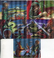 Mars Attacks Heritage Complete Magic Of 3-Dimension Chase Card Set 1-5