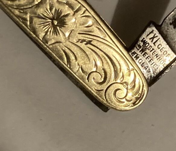 Antique George Wostenholm IXL 14k Gold 2 Blades Pocket Knife