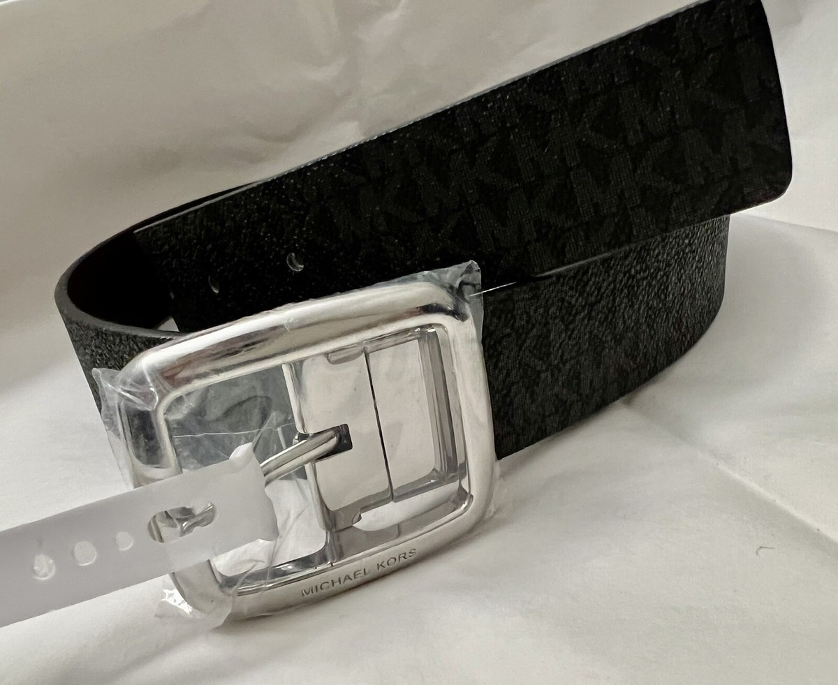 Michael Kors Women 32mm Triple Loop Logo Belt Black Large 551814C Reversible Michael Kors Women main image 3
