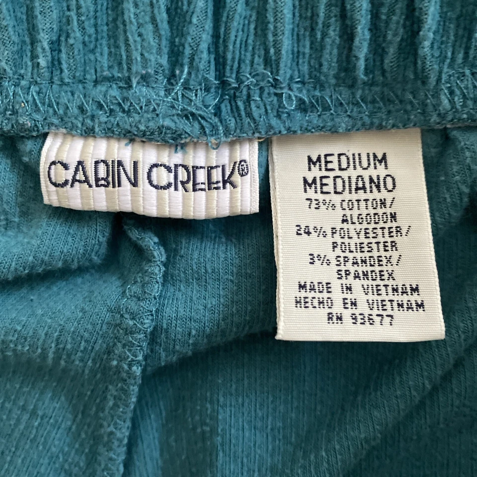 Pantalones de pana para mujer Cabin Creek talla M azul-verde Foto 3 de 4