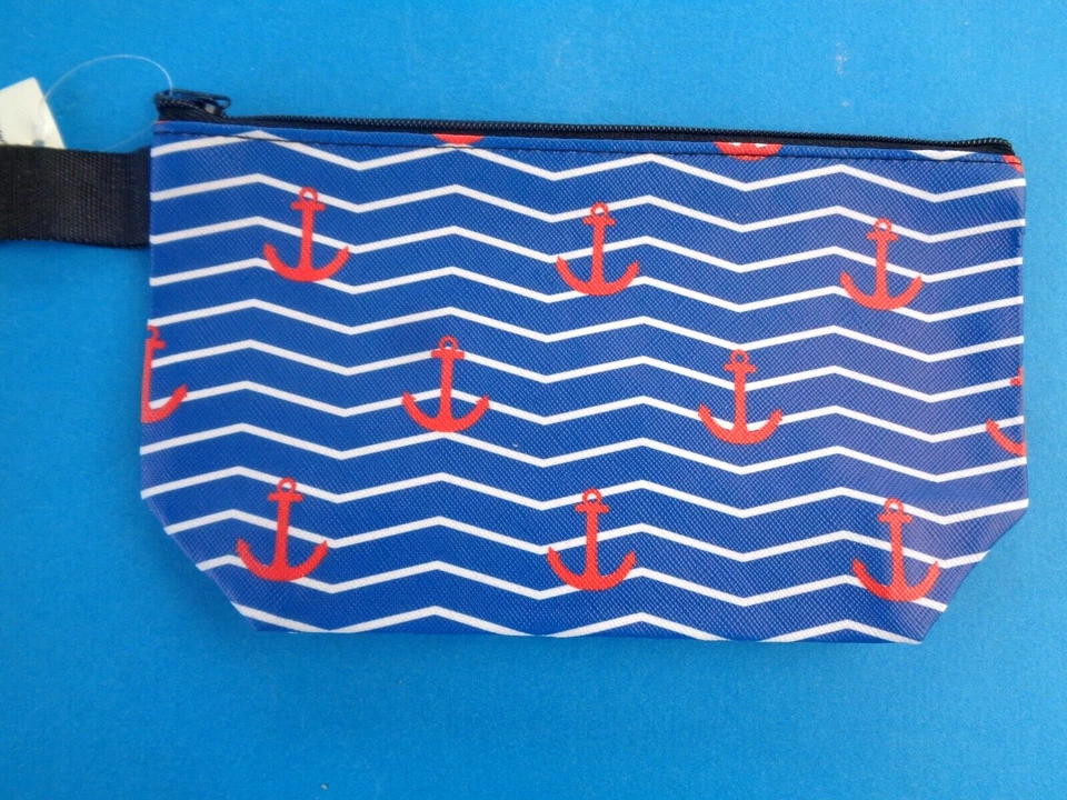 MICHEL TOYS 1 Stk. maritime Handgelenk Tasche, Kosmetiktasche, Rote Anker