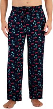 Club Room Mens Flannel Pajama Pant-Color:Navy Multi-Size:Medium