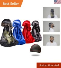 Men  s 4-Piece Silky Durag Set with Wave Cap - Perfect for Deep 360 Waves