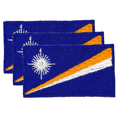 Marshallinseln International Länderflagge Bügelbild Patch gesticktes Abzeichen x3