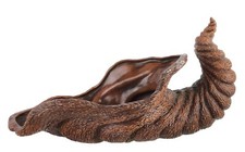 Arnels Molds 1979 Brown Ceramic Cornucopia Horn of Plenty Table Centerpiece