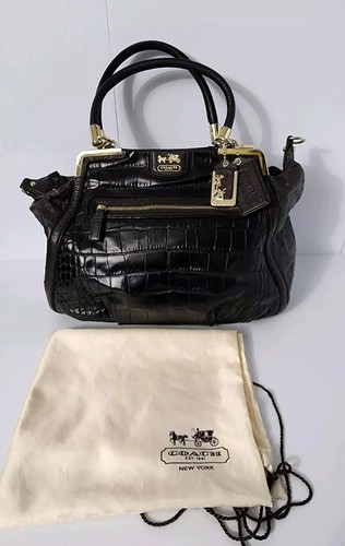 COACH Bag Madison Satchel Dark Chocolate Brown - Picture 20 of 23