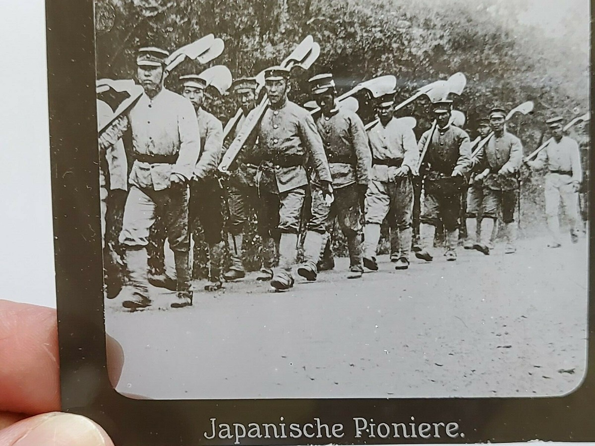 👍 1914 CHINA TSINGTAO JAPANESE PIONEER ATTACK GERMAN PHOTO GLASS