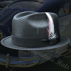 black short brim hat