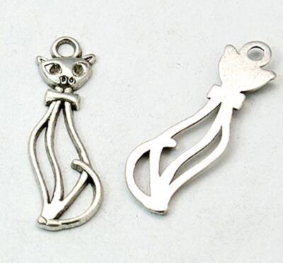 10 TIBETISCHES SILBER FILIGRANE KATZE CHARMS ANHÄNGER 34mm TOP QUALITÄT C51