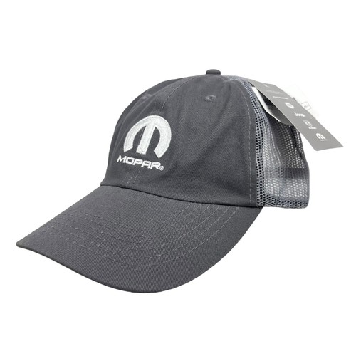 Mopar | NWT | Gray Mesh Back Hat Adjustable Strapback Cap 100% Cotton - Picture 5 of 8