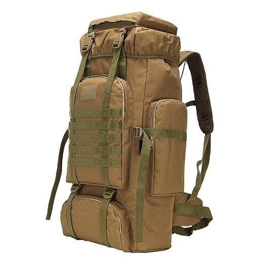 King'sGuard 70L Camping Hiking Backpack Tactical Backpack Military B-khakig