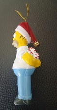 The Simpsons HOMER in Santa Hat holding Candy Canes Christmas Ornament