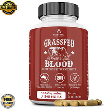 Ancestral Supplements Grass Fed Blood, Liver  Spleen - 500mg 180 Capsules 
