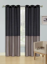 1 SET VERSATIL FAUX SILKY GROMMET WINDOW CURTAIN SEMISHEER PANEL DRAPE (HEIDI)