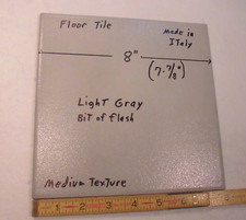 1 pc. "Light Gray" 7-7/8" Ceramic Floor Tile: Medium Textured, Italian, flash