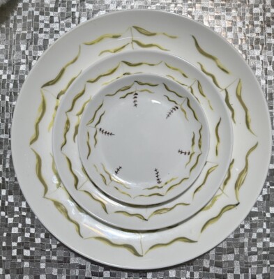 3 Pc Plate Set The Ark Elements By Kate Sapients Arki Yellow MSRP $299 Plus