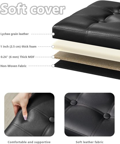 Lightweight 2PC Folding Foot Stool: Elegant Storage Bench for Living Rooms - Picture 5 of 8
