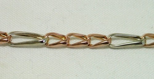 9ct Two Colour Rose And White Gold Curb Link Bracelet 21468 - Picture 2 of 3