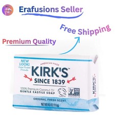 Kirk  s Natural Castile Soap Bar 4oz Organic Hypoallergenic Sensitive Skin