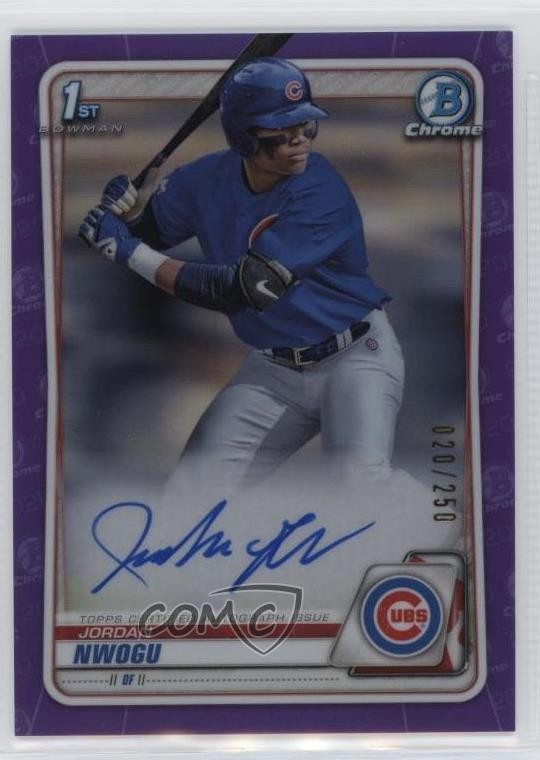2020 Bowman Draft Chrome Picks Purple Refractor 20/250 Jordan Nwogu Auto 0mi9