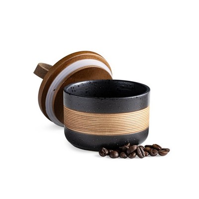 Small Ceramic Jar with Lid, Coffee Container Kitchen Food Storage Jars for Sp...