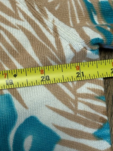 Alfred Dunner Sweater Womens large Ivory Aqua Tropical Beaded Pullover - Picture 13 of 19